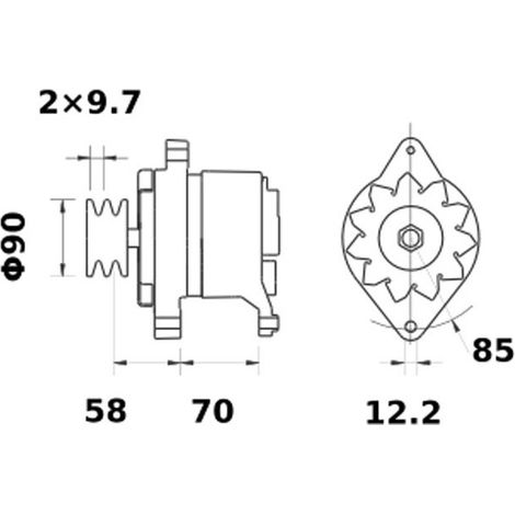 Alternador 70mm 90mm 14V Mahle Letrika 4808511 4808517 4765725 4787673
