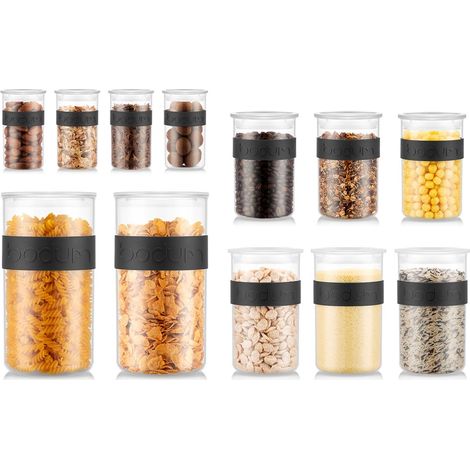 Set de 12 bocaux Conservation en Plastique, avec Couvercle hermétique - 4 x 0.25 l, 3 x 0.6 l, 3 x 1.0 l, 2 x 2.0 l (1/5)