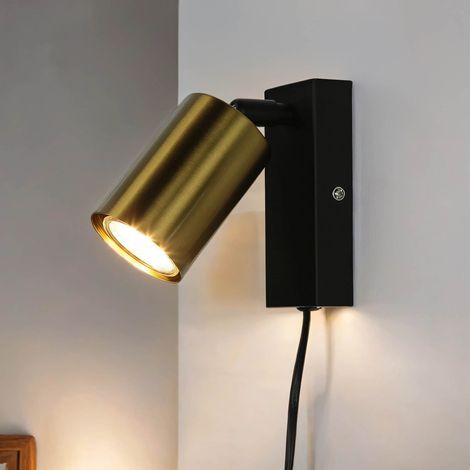 Wandlampe GU10 Schwarz Messing Modern Wandspot