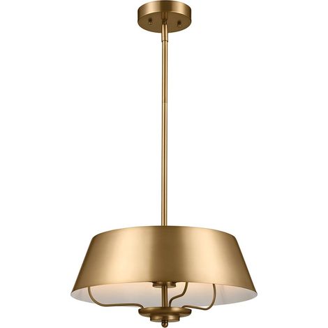 Elstead Luella Luminaire suspendu à 3 lumières à montage duo en laiton naturel brossé (1/5)