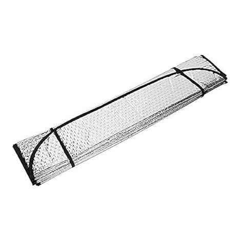 Lntyq Universal Auto-Sonnenschutz vorne 130 x 60 cm faltbar mit 2 Saugnäpfen und 2 Gurten (1/4)