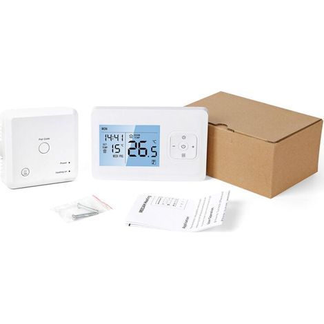 Thermostat WiFi Intelligent Programmable avec Récepteur RF Sans Fil, Contrôle Vocal et Application, pour Chaudière à Gaz, Montage Mural ou sur Table (1/5)