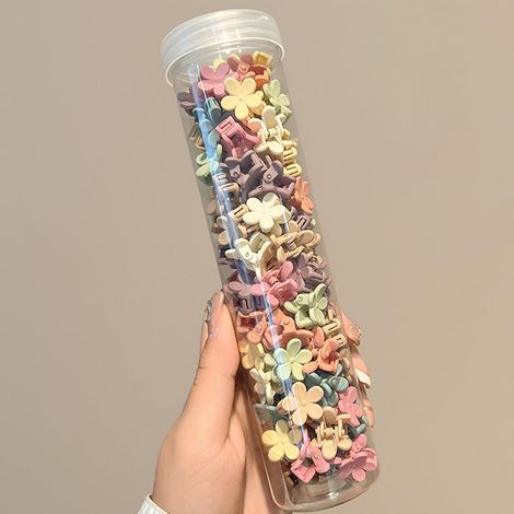 100 pinces à cheveux décoratives motif fleur livrées avec coffret, mini griffes fixation solide accessoire coiffure cadeau Noël (1/5)