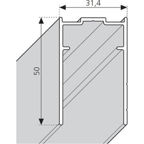 Novellini young 2.0 profilé d'extension h=200cm chrome (1/2)