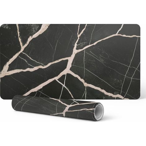 Alfombrilla de escritorio para teclado y accesorios con vetas de m谩rmol, 90x45 cm.
