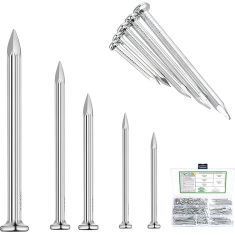 Flat Head Steel Nails Carpentry Hardware Woodworking Cabinetmaking Sizes (1/5)