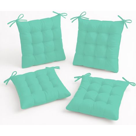 Lot de 4 Galettes de chaise 40 x 40 cm - Vert mint (1/5)