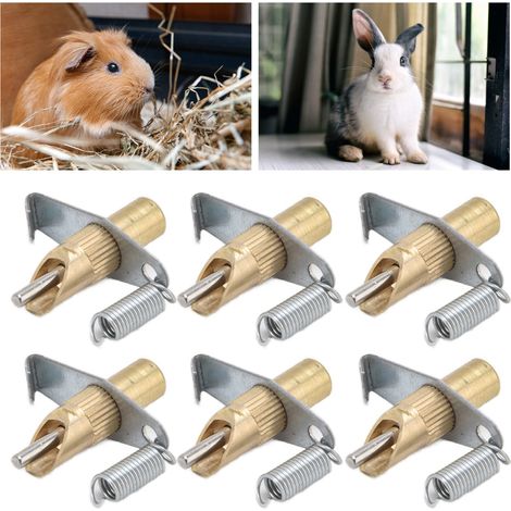 Bebederos automáticos, 10 unidades, sistema de bebederos para aves de corral con 8 mm/0,3 pulgadas, cobre, plástico, acero inoxidable, para jaulas de conejos, roedores y ratas, fácil instalación. (1/5)