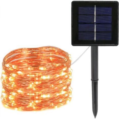 Guirlande solaire de noël, étanche, éclairage d'extérieur, luminaire décoratif, idéal pour un jardin,Rouge(12M 100lampes) (1/5)