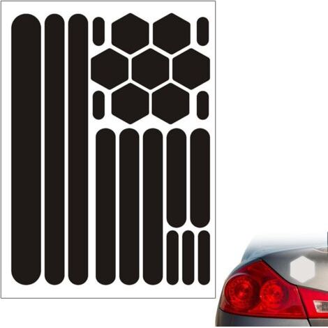 1 ensemble Autocollants Réfléchissants pour Casque de Moto, Bandes adhésives Universelles pour Sécurité et Visibilité, Racing Design, Stickers et Accessoires (Noir Réfléchissant)