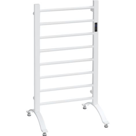 Sèche-serviettes électrique 8 barres avec minuterie et thermostat, 50x45x80 cm, blanc (1/5)