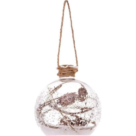 Boule de Noël Fiole "Marron Glacé" 9cm Naturel