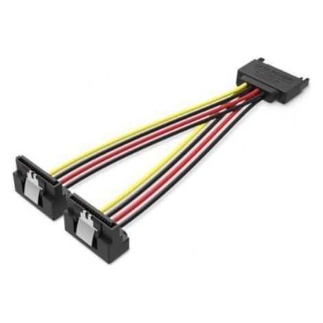 Cable Alimentación Vention KDBBB/ SATA Macho - 2x SATA Hembra/ 15cm/ Negro