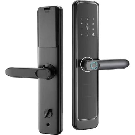 Serrures intelligentes à empreinte digitale, code PIN, carte RFID et clé mécanique - pack de sécurité pour porte d'entrée (1/5)