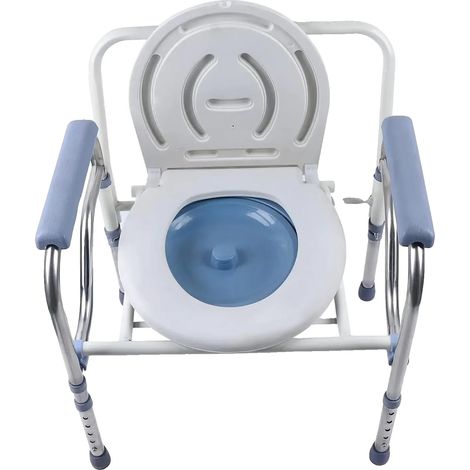 Sedia da WC, regolabile in altezza, pieghevole, colore argento. (1/2)