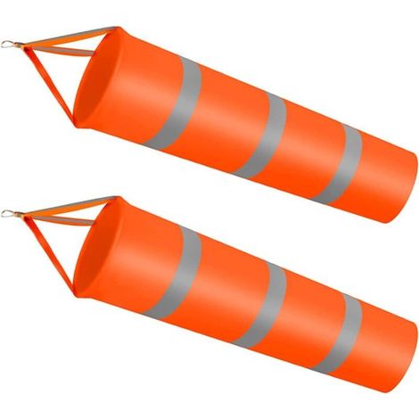 2 Pièces Manche à Air Orange, Manche à Air Réfléchissante Orange, Manche à Air Ripstop, pour Utilisé dans la Météorologie, L'agriculture, L'exploration Pétrolière et D'autres Industries (Orange) (1/5)