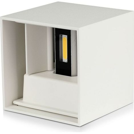 V-TAC VT-759-12 Lampada applique LED 12W parete quadrato bianco IP65 bianco caldo 3000K - sku 218527