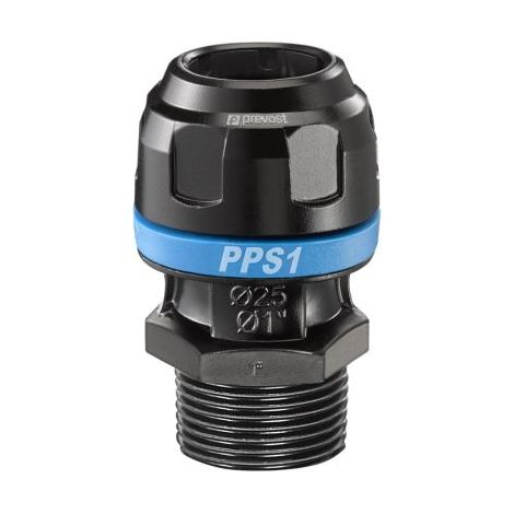 Prevost – Raccord fileté mâle aluminium pour compresseur – Filetage R 1/2 – Diamètre 20mm – Pression max 16bar – Température min -20°C