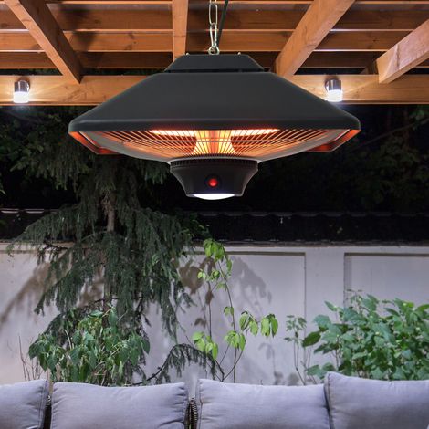 Projecteur de terrasse Projecteur de plafond Radiateur radiant Télécommande LED 2000W 43x43x25cm