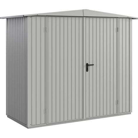 Hörmann Metall-Gerätehaus Berry Classic mit Satteldach Typ 1, 259 x 121 cm, weißaluminium, 3,1 m², 2-flüglige Tür (1/5)