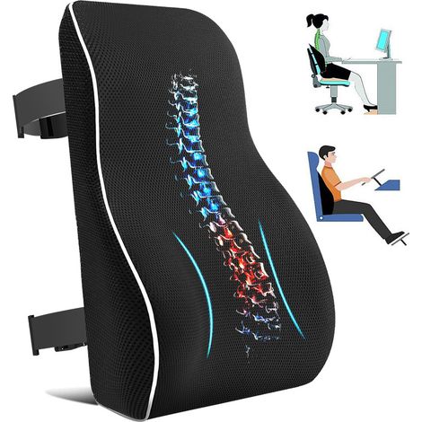 Coussin de soutien lombaire - convient aux chaises de bureau, à une utilisation au bureau et à la maison, coussin de siège auto, soulage les douleurs dorsales et améliore la posture, revêtement en mai (1/3)