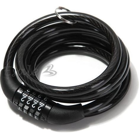 Câble Cadenas Serrure à Combinaison Spirale pour Vélo VTT Moto - Gris (1/4)