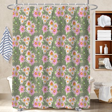 Rideau de douche imperméable en polyester 180x180 esthétique polyester pour salle de bain pour adapté aux animaux domestiques (1/5)