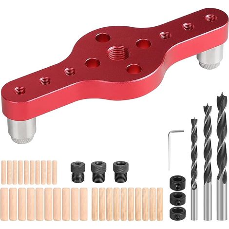 Vertikale Bohrschablone, 6/8/10-mm-Lochmarkierung für die Holzbearbeitung, selbstzentrierendes Dübelset, gerade Bohrführung zum Bohren und Zentrieren, B (1/5)