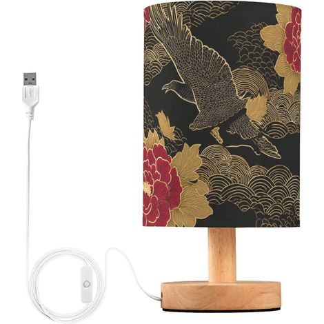 Lampe de bureau style japonais or rose et noir pour couloir (1/5)
