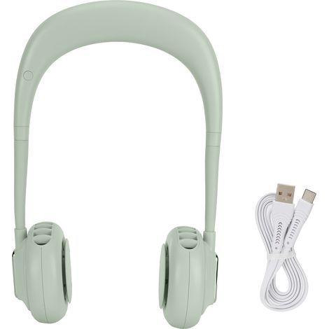 Mini Hands Free Fan USB Charging Hanging Neck Cooling Fan Adjustable 3-Speed WindGreen (1/5)