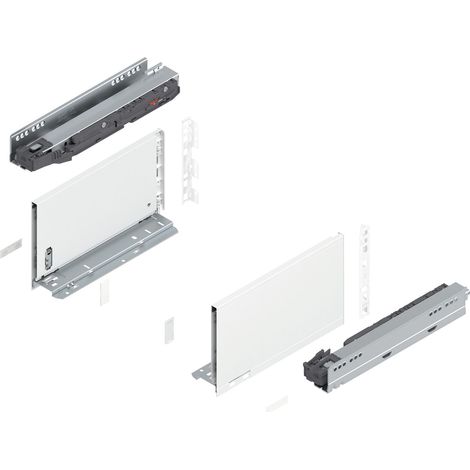 Blum Legrabox pure H C Schubladenschienen Set 1 Paar, 40kg 300mm Tip On Vollauszug, seidenweiß (1/5)