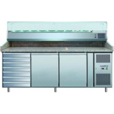 MEUBLE PIZZAS 2 P. 600X400MM+7TIROIRS +2/+8°C