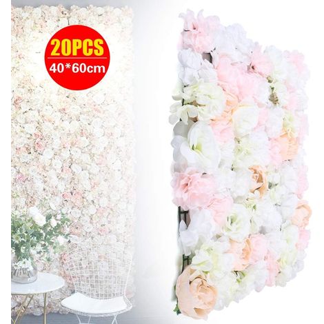 40 x 60 cm 3D stéréo Simulation faux mur de fleurs décoratif, ensemble de 20 pièces, photo Building, photo Building decor