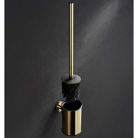 Vergoldeter, runder, an der Wand montierter Toilettenbürstenhalter aus Edelstahl 304, geeignet für das Badezimmer