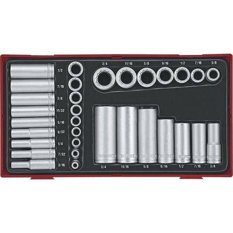 Douilles 12 pans AF 1/4-3/8 32 pcs Tray TC Teng Tools TTAF3212 (1/2)