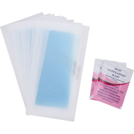 12 bandes de cire dépilatoires souples et flexibles pour les jambes, les mains et les aisselles, parfum Océan Bleu (1/5)