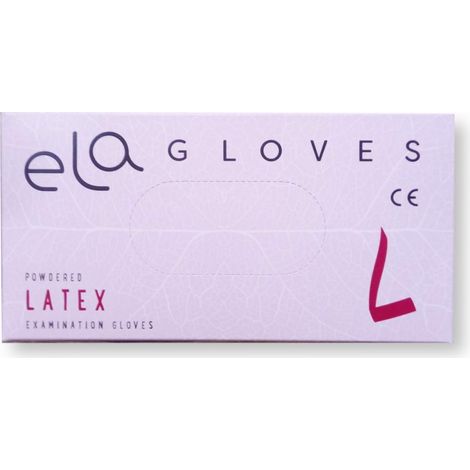 Guantes de látex empolvados L Ela 100 unidades