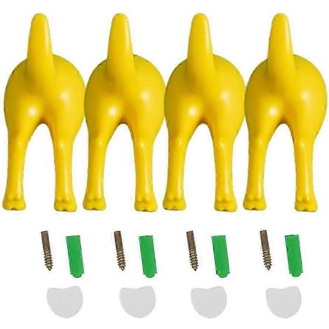 Lot de 4 crochets muraux nordiques en plastique pour queue de chien, pour manteaux, chapeaux ou clés - Decorati-Good (1/5)