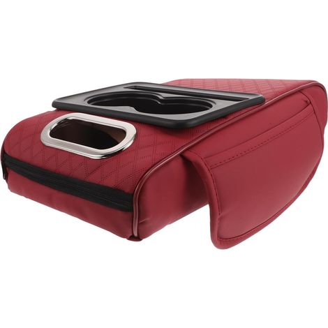 d accoudoir de voiture en cuir PU rouge avec porte mouchoirs (1/5)