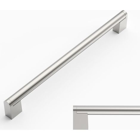 10 Poignées De Meuble, Acier Inoxydable, Entraxe 224mm, Nickel Brossé, Pour Cuisine (1/5)