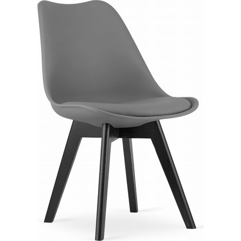 Sedia MARK - grafite / gambe nere x 1 (1/5)