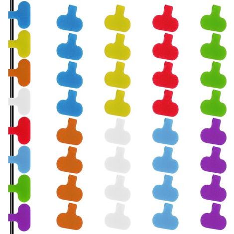 Lot de 32 8 couleurs étiquettes de câble imperméables en nylon pour l'électronique, identification de couleur sur les marqueurs de fil pour la gestion des câbles (1/5)