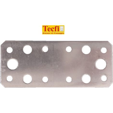 TECFI PIASTRA RETTANGOLARE PESANTE FORI CHIODI VITI 40X95 ACCIAIO ZINCATO 100 PZ (1/3)