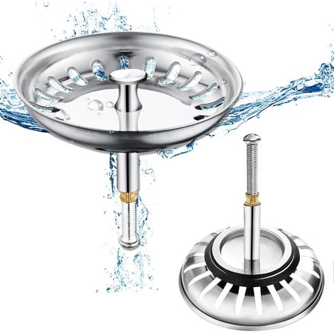 1 Pièces Crépine d'évier de Cuisine, Filtre Bouchon Crépine d'Évier avec Hauteur Réglable, 304 Bouchon Evier Cuisine Inoxydable, Panier à Tamis pour Évier, pour Cuisine et Salle de Bain- 79mm(36-54mm) (1/5)