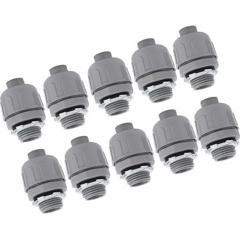 10 pièces raccords connecteurs de conduit électrique étanches 1 pouce NPT en nylon 6 pour extérieur et domicile (1/5)