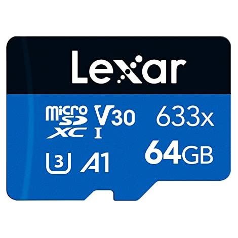 FOR Lexar 633x 64GB Micro SD Card, microSDXC UHS-I Card W/O SD Adapter, microSD Memory Card up to 100MB/s Read, A1, Class 10, U3, V30, TF Card for Smartphones/Tablets/IP Cameras (LMS0633064G-BNNAA) (1/5)