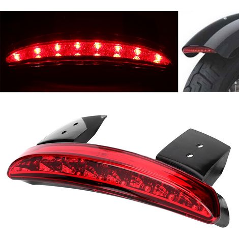 Feu arrière moto XL883N 2007-2013, stop LED garde-boue, clignotant intégré, optique rouge, éclairage robuste, pièce compatible remplacement. (1/5)