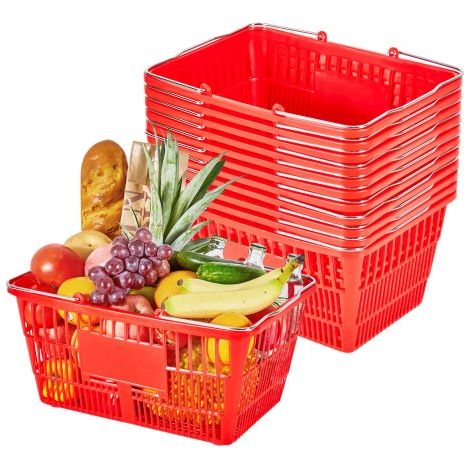 Panier de Courses Plastique 12 PCS Panier à Provisions Empilable (1/5)