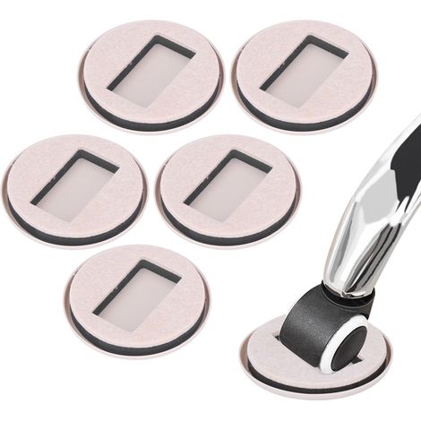 Lot de 5 unités : supports de roulettes de chaise, tapis antidérapants en feutre pour chaise d'ordinateur, patins de fixation pour roulettes de chaise, couleur haricot. (1/5)