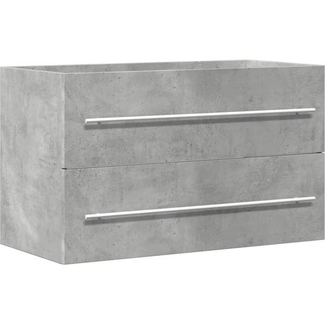 Armoire de lavabo gris béton 80x38,5x48 cm bois ingénierie